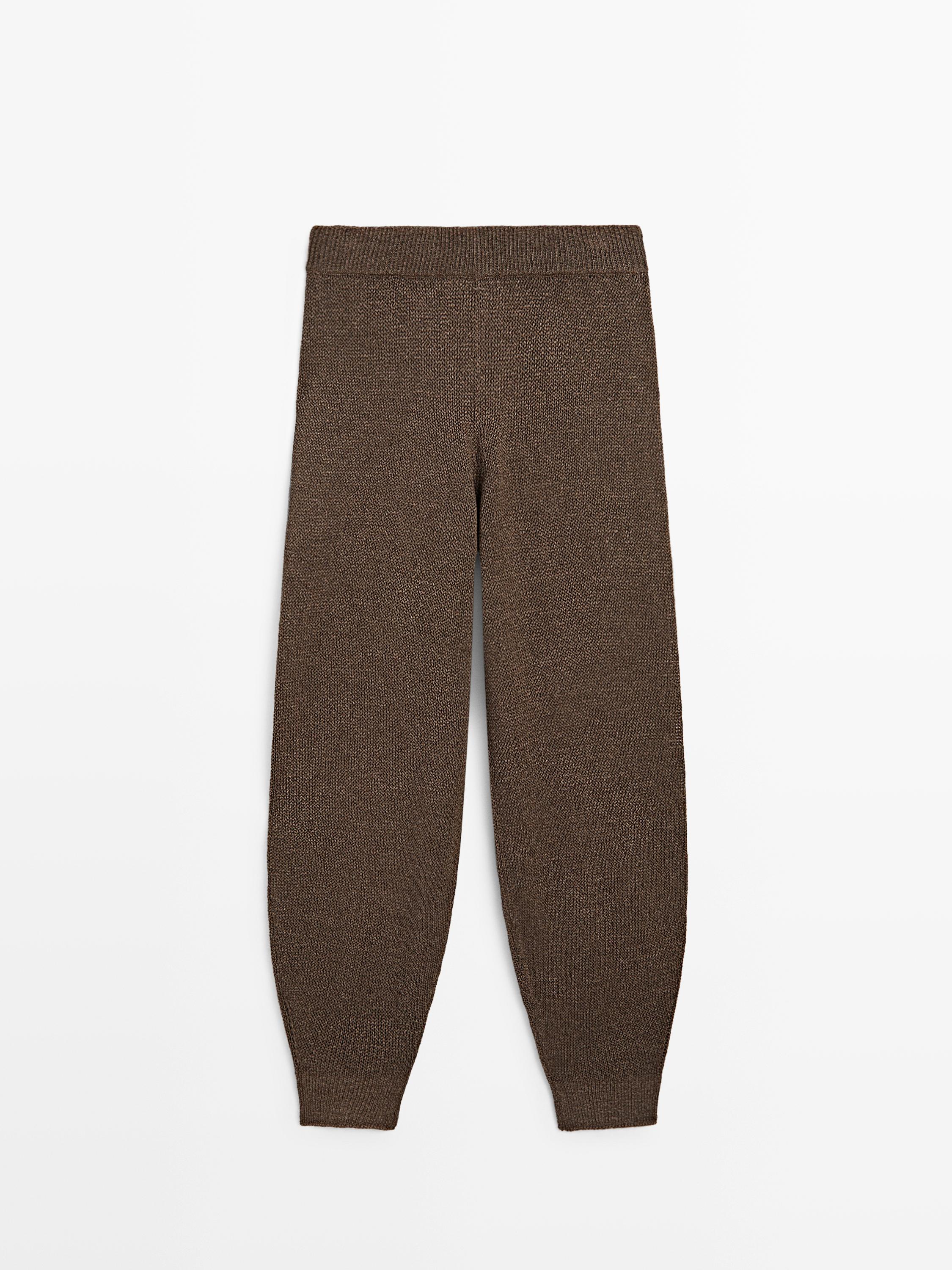 Total look balloon fit knit trousers